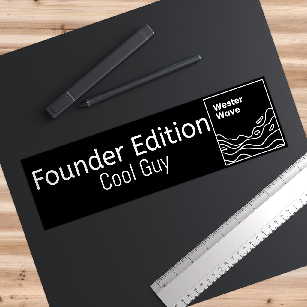 Founder Edition Bumper Sticker — "Cool Guy" Wester Wave Logo